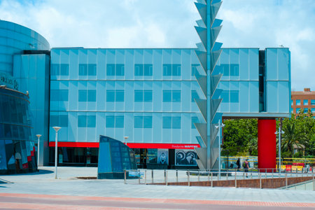 Barcelona, Spain - July 2, 2024: A view of the seat of KBr Fundacion Mapfre in Barcelona, Spain, an important photograph museum, at Vila Olimpica districtのeditorial素材