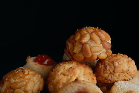 an assortment of panellets, a typical confection eaten traditionally on All Saints Day in Catalonia,...