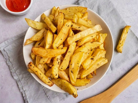 Think crisp fries can only be cooked in a deep fat fryer? Or maybe a large amount of vegetable oil...