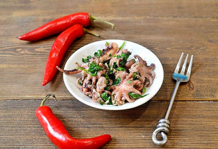 In the same way, you can marinate any seafood; squid or shrimp are perfect.の写真素材