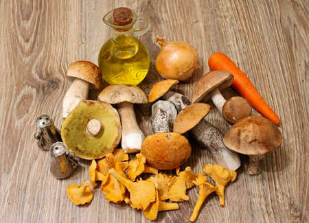 Prepare all the necessary ingredients for cooking mushroom caviar through a meat grinder for the winter.の写真素材