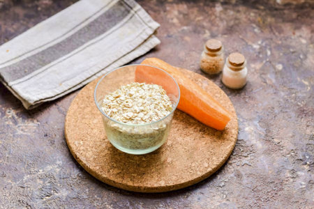 Prepare all the necessary ingredients for the Carrot Oatmeal.