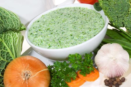 soup with vegetable as backgroundの写真素材