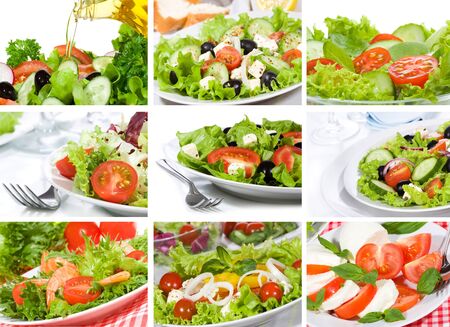 collage with saladの写真素材