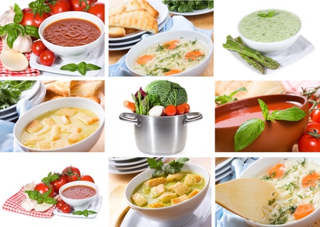 collage with soupの写真素材