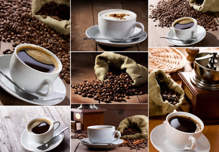 Coffee collageの写真素材