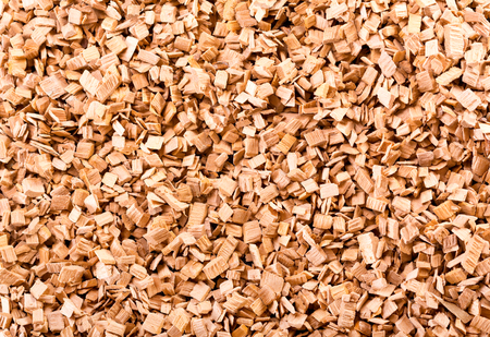 brown wood chips as backgroundの写真素材