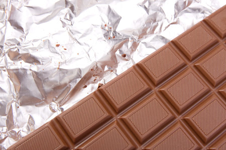 milk chocolate isolated on whiteの写真素材