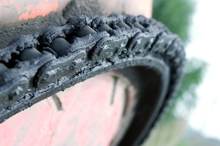 huge greasy roller chainの写真素材