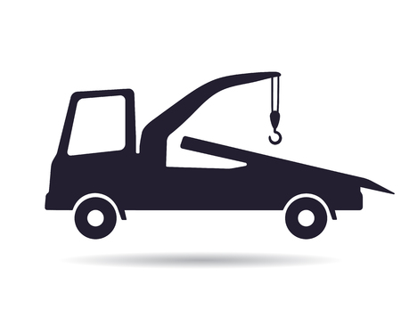 Tow truck icon, illustration isolated on whiteのイラスト素材