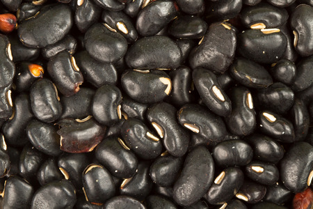 Top view of black beans healthy grains close upの写真素材
