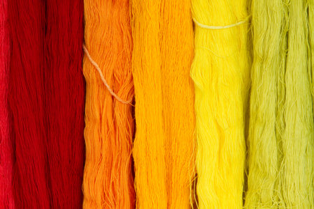 Close up Colorful of Karen hill tribes's Silk Threads