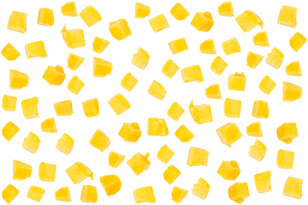 Mango cube slice isolated for abstract backgroundの写真素材