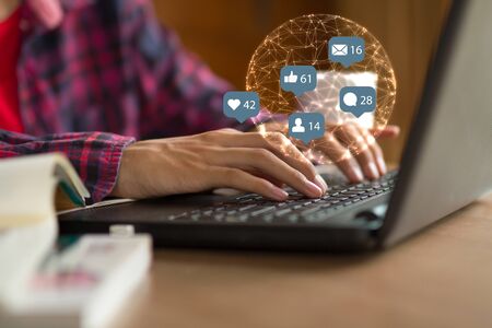 Global network and social media concept.の写真素材