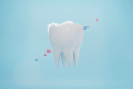Clean healthy teeth with protection concept. 3D rendering