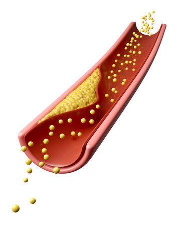 Artery and planque, Choresterol and hyperlipidemia concept. 3D illustration.の写真素材