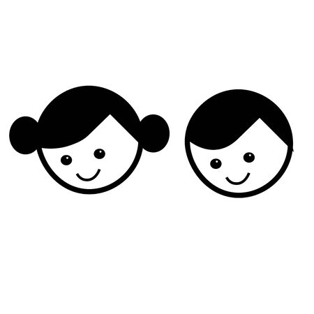 smile face boy and girlのイラスト素材