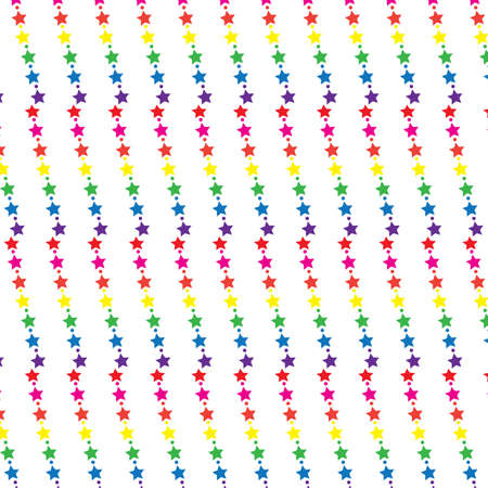 Rainbow Star and dot, Stripe, vector, pattern, backgroundのイラスト素材