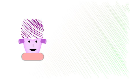 A Cartoon happy Facial Expression isolated on a white backgroundの写真素材