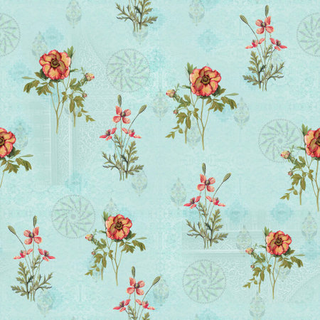 seamless flower pattern alloverのeditorial素材