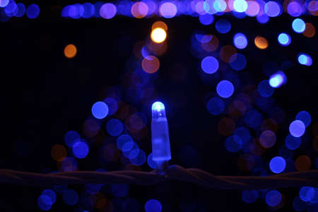 The blue decorative lightsの写真素材