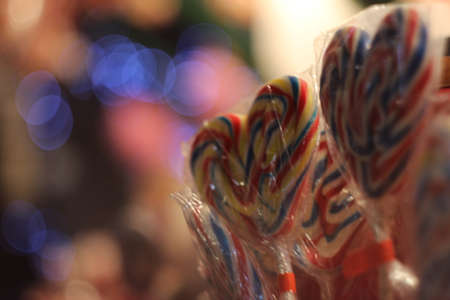 Lollipop in the shape of heartの写真素材