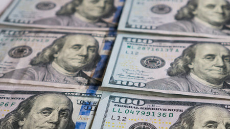 Dollars Closeup Concept. American Dollars Cash Money.