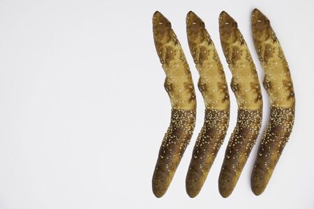 Balkan baguettes on white background.の写真素材