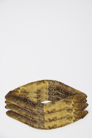 Set of bread food isolated on white backgroundの写真素材