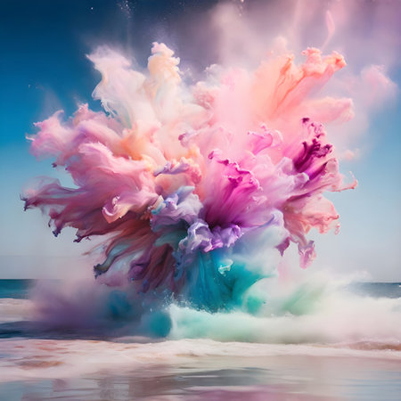 Colorful ink in water. Abstract background. 3D rendering.の素材