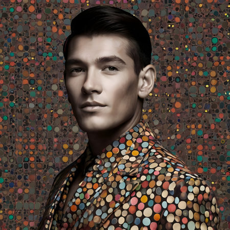 Portrait of a handsome young man. Men's beauty, fashion.の素材