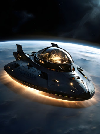 3D CG rendering of space ship. High resolution image gallery.の素材