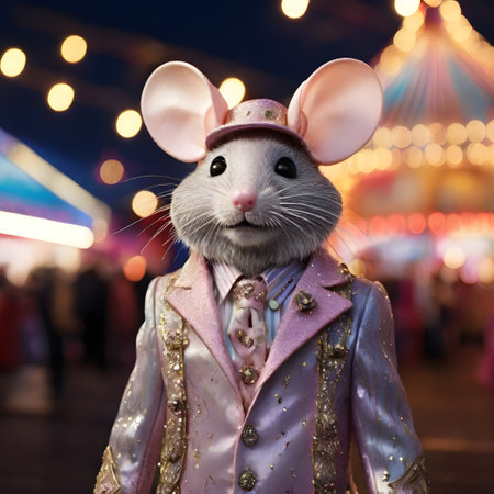 Cute little mouse in the carnival costume. Little mouse.の素材