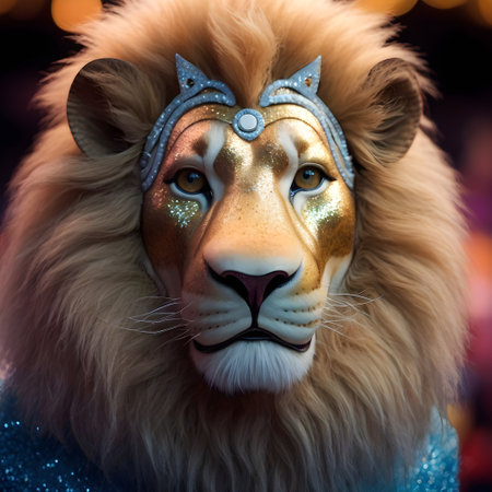 Lion mask at the carnival of Venice in Italy, 2016の素材