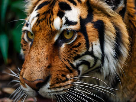 Close up of Sumatran tiger in the wild, Thailand.の素材