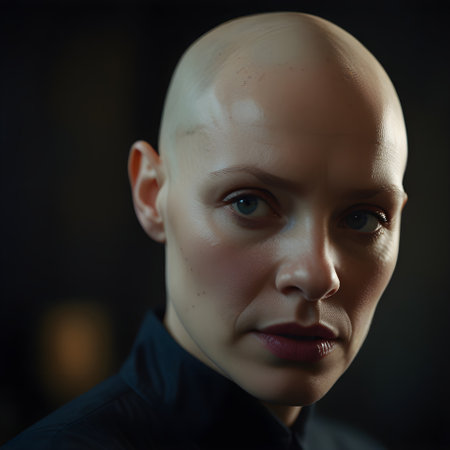 Portrait of a mannequin in a dark room with lightsの素材