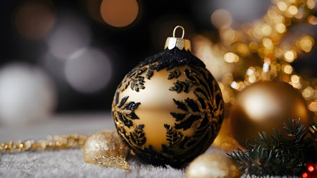 Christmas decoration on bokeh background. Christmas and New Year concept.の素材