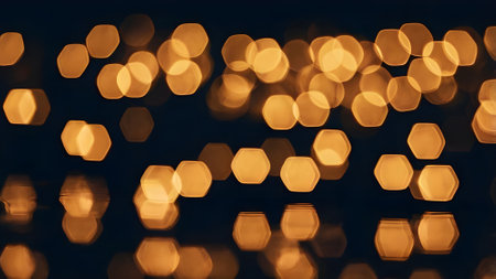 Abstract circular bokeh background of Christmas lights. Filtered image processed vintage effect.の素材