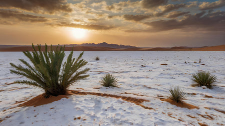 Desert landscape at sunset in the Namib Desert, Namibiaの素材
