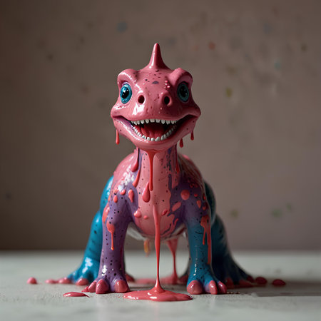 Ceramic figurine of a dragon in the form of an animalの素材