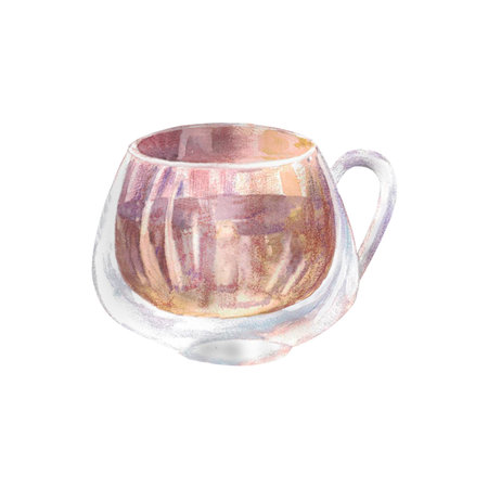 Tea. Watercolor. Isolateの写真素材