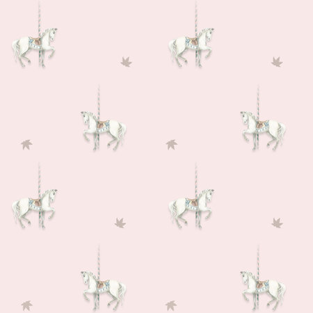Horse, pink. Pattern Painted by hand in watercolor. Used in modern and stylish interior design, corporate identity, website design, printing, fabrics, clothing, books, packaging, postcards, postersの写真素材