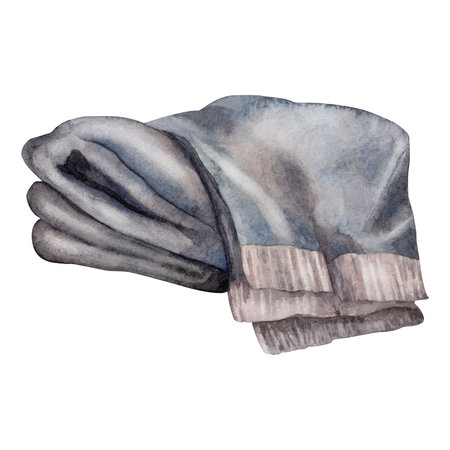 cotton. Watercolor. isolate. For prints, printing, stickers, tags, corporate identity, web design, invitations, patterns. Attribute of winter holidays. hand drawnの写真素材