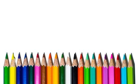 Color pencils isolated on white background.Close up.の写真素材