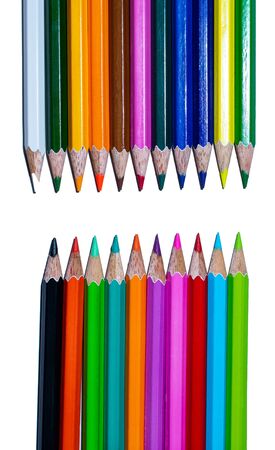 Color pencils isolated on white background.Close up.の写真素材