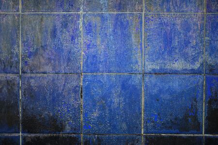 14 	Blue dirty tile の写真素材