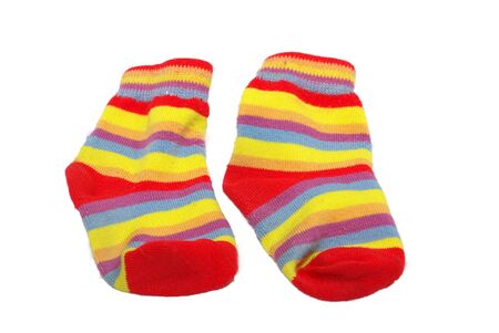 socks on the white backgroundの写真素材