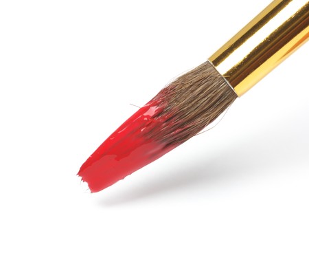 Red paintbrushの写真素材