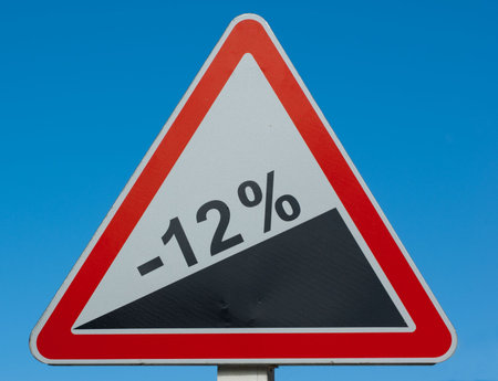 Sale! Minus twelve percents (road sign).