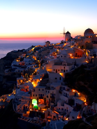 A late evening at Oia village, Santorini. Greece.の写真素材